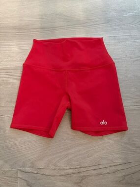 ALO Yoga High-Waist Red Bike Shorts